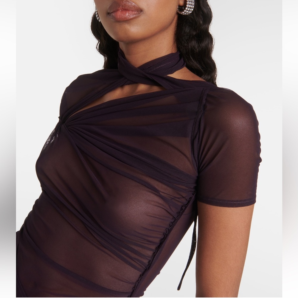 Coperni Asymmetrical Sheer Mesh Dress - Picture 6 of 16